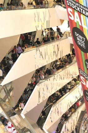 While Myer's city store also drew crowds of shoppers.