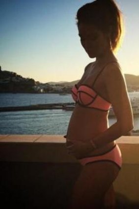 McNaught, who celebrated her 30th birthday by appearing nude on the cover of Maxim, has announced she's pregnant on Instagram.