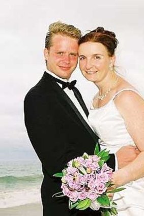 Curtis and Allyson McConnell on their wedding day in Australia.
