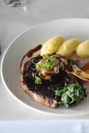 Rib-eye steak with mash and carrot puree from Pelicans Landing.