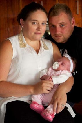 "What if something had gone wrong?": Michelle Trotter and Steven Burden with their five week old daughter, Catie, who was born on their kitchen floor.