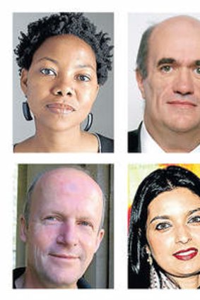 Universal regard: (Clockwise from top left) NoViolet Bulawayo, Colm Toibin, Ruth Ozeki, Eleanor Catton, Jhumpa Lahiri and Jim Crace.