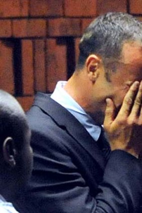 Breakdown &#8230; Oscar Pistorius at his court appearance.