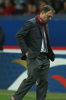 Crestfallen: Socceroos coach Holger Osieck after the French defeat.
