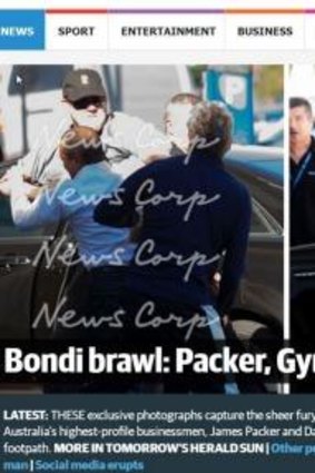 Watermarked photos of the brawl published by News.com.au. The images were taken by Brendan Beirne and Sione Chown, and handled by Media Mode.