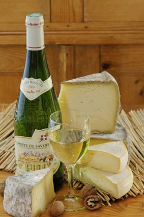 Wine and cheese from Savoie, France.