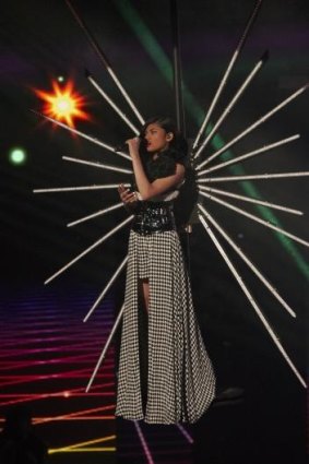 Marlisa performing on <em>The X Factor</em>.