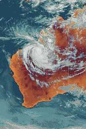 The cyclone is moving south over the inland Pilbara.