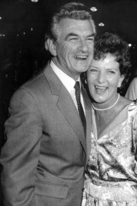 In happier times: Bob Hawke and Hazel on the night of his election win in 1983.