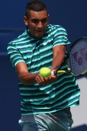 Master blaster: Nick Kyrgios playing in a Canadian Open match against Andy Murray. 