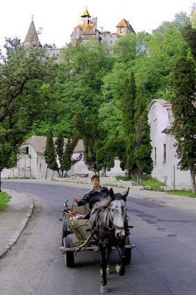 A traveller near Bran Castle.