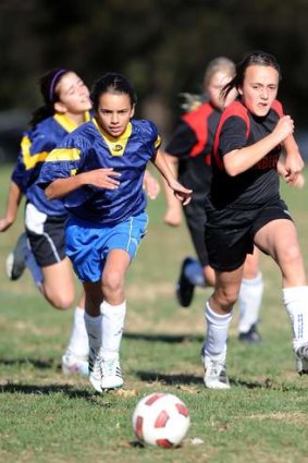 Game on: Primary school soccer at Wanniassa District Playing Fields.