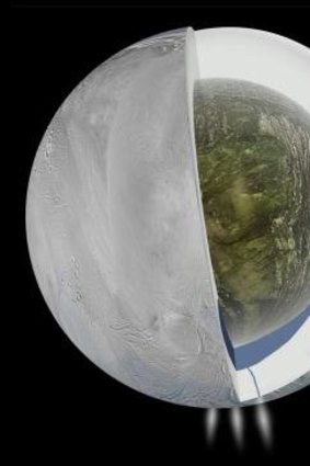 NASA illustration shows the possible interior of Saturn's moon Enceladus.