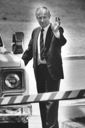 The bent blue line: Former NSW police detective Roger Rogerson prepares to leave Long Bay Jail in December 1990.
