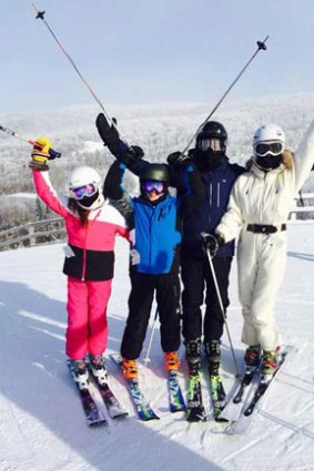 Michael Douglas hits the slopes with Catherine Zeta-Jones and his children.