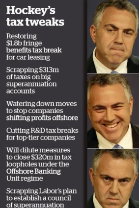 Joe Hockey's tax tweaks.