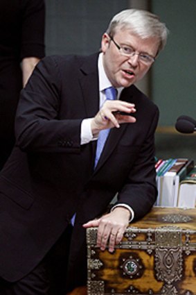 Prime Minister Kevin Rudd during question time.