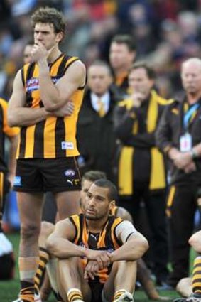 Disappointment: the Hawks fell short in the 2012 grand final.