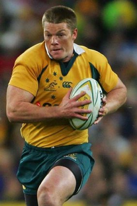 Pinnacle &#8230; Rathbone playing for the Wallabies in 2004.