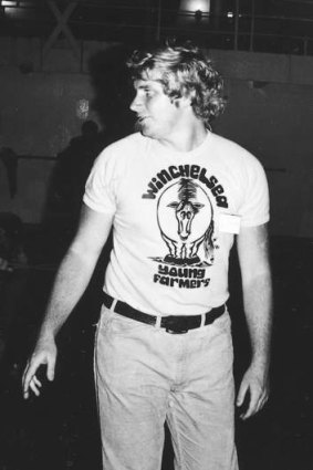 A young Denis Napthine in a Winchelsea Young Farmers T-shirt.
