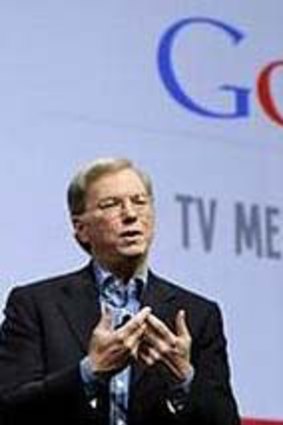 Google CEO Eric Schmidt introduces Google TV. Photo: Reuters/Robert Galbraith