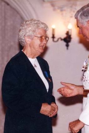 Honour &#8230; Sister Camille Poidevin meets the then governor-general Michael Jeffery.