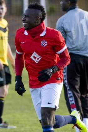 Canberra FC striker Alex Oloriegbe.