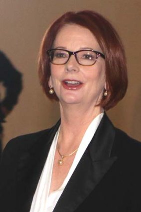 Ms Gillard at Hazel Hawke's memorial service.