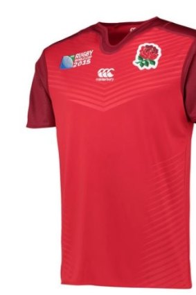 Red dawn: England's alternate shirt which they will wear in their World Cup opener against Fiji.