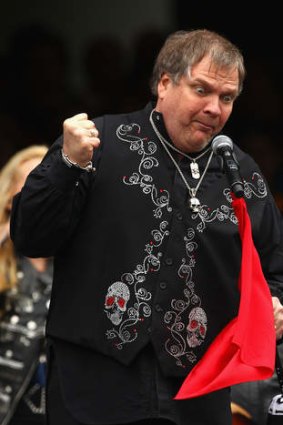 Bat out of hell ... Meat Loaf performs during the 2011 AFL Grand Final.