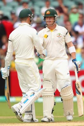 No damage to the brand: Brad Haddin (right) appears to be doing just fine.
