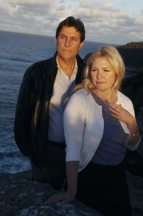 Seeking answers … Rebecca Johnson, sister of Scott Johnson, with investigative journalist Daniel Glick at the site of Scott's death at North Head, near Manly.