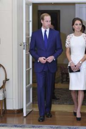 Catherine, Duchess of Cambridge and Prince William, Duke of Cambridge, attend a reception given by the Governor-General and Lady Cosgrove at Government House.