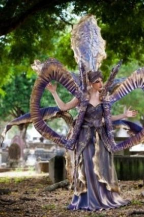 Brisbane artist Svenja created a working harp out of fibreglass iris petals.