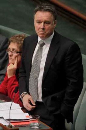 Hangdog: Joel Fitzgibbon apologised for his catcall directed at Julie Bishop.