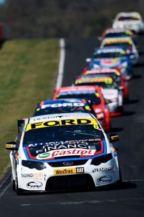 Mounting interest: The V8 Supercars charge around Mount Panorama in last year's Bathurst 1000.
