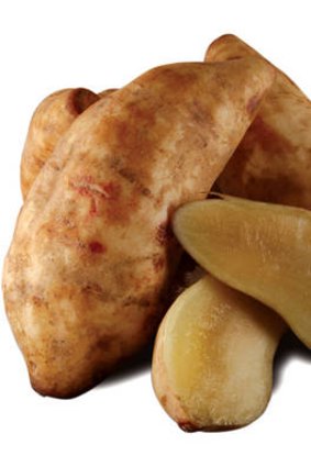 Yacon looks like a sweet potato but is related to Jerusalem artichokes.