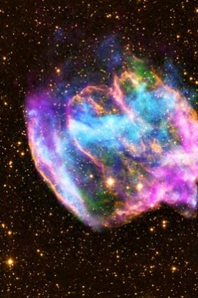 A highly distorted supernova remnant that may contain the most recent black hole formed in the Milky Way galaxy.