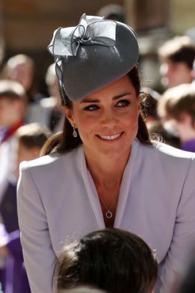 The  Duchess of Cambridge after an Easter Sunday service at St Andrew's Cathedral in Sydney.