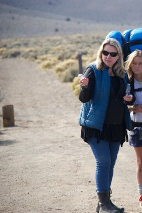Wild side: Strayed with Reese Witherspoon on the set of <i>Wild</i>. 