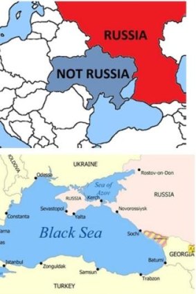 What's in a map: The map at the top was tweeted by the Canadian Joint Delegation to NATO on Wednesday, August 27. On Thursday the map below was tweeted by Russia's permanent mission to NATO. But can the West move beyond tweets in responding to Moscow's facts on the ground?