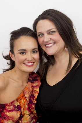 Media buddies ... Yumi Stynes and Chrissie Swan juggle children and careers.