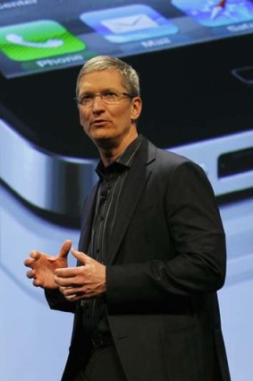 Apple's new chief executive Tim Cook seen in this file photograph in January this year.
