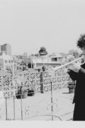 Song sung blue: Vince Jones playing on a balcony in St Kilda in the '80s.
