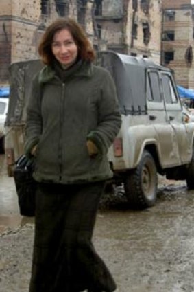 Fearless critic of Chechen proxies...Natalya Estemirova in Grozny in 2004. She was abducted outside her home and later killed.