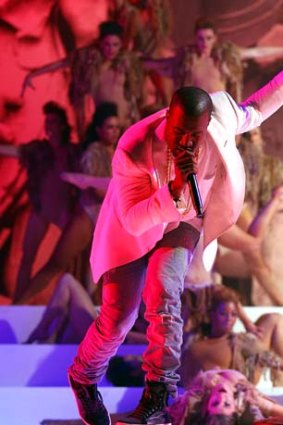 Kanye West performs at Splendour.