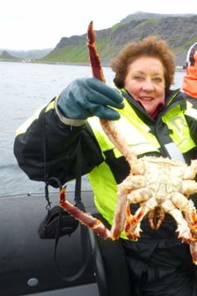 Delicacy: Ronelle Parker with a king crab.