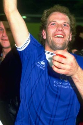 Andy Gray, pictured here playing for Everton, said women don't know the offside rule.