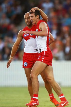 The next flight: Jarrad McVeigh and Dean Towers.