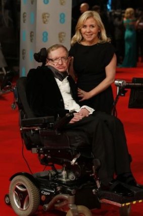 British scientist Stephen Hawking and his daughter Lucy at the BAFTAs in London in February.